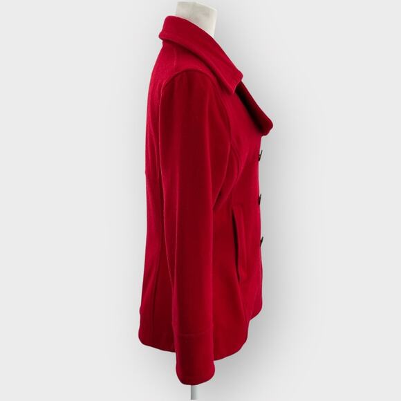 Vintage Woolrich Red Wool Double Breasted Outdoor Winter Classic Pea Coat M - Picture 2 of 12